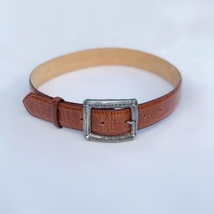 Cipriani Collection Brown Italian Alligator Belt S